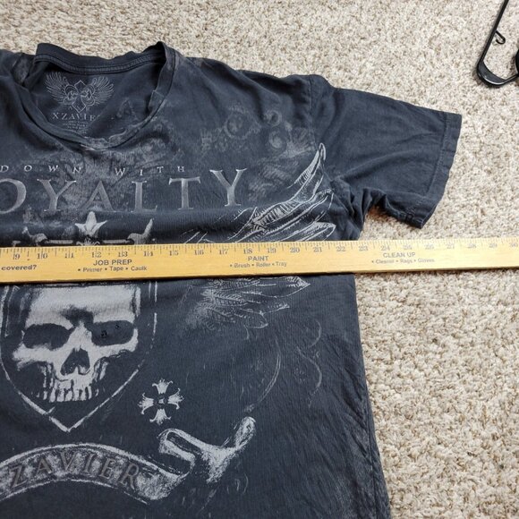 Xzavier T-shirt Mens XL Black Royalty 2-Sided Short Sleeve Graphic V Neck Holes* - Picture 6 of 9